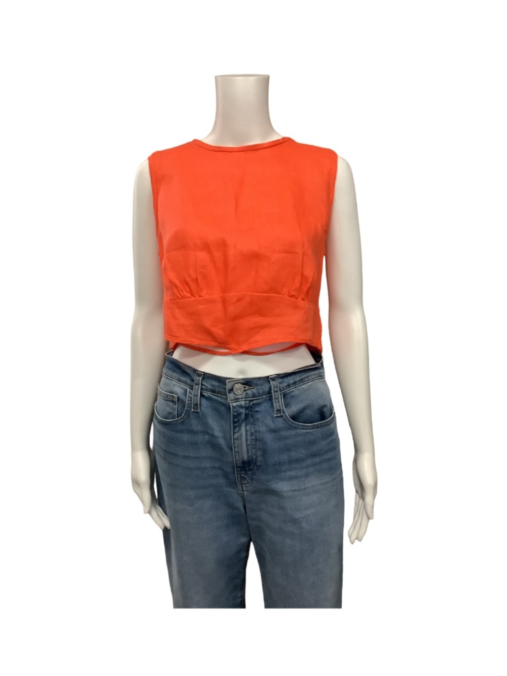 Lucy Paris Top Linen Orange Size: L